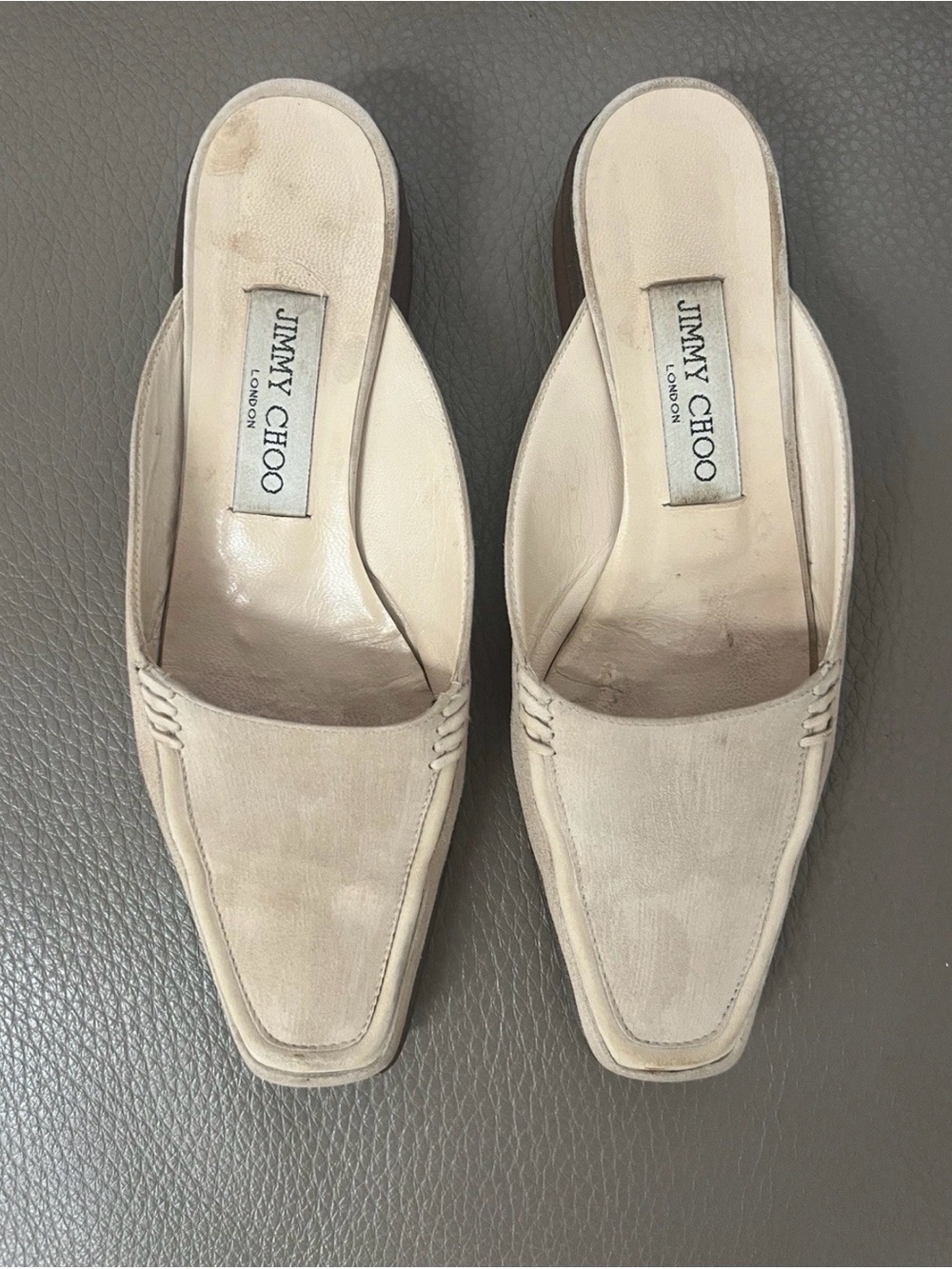 Jimmy Choo women’s Cream Suede Slip-On Loafers - Picture 2 of 8